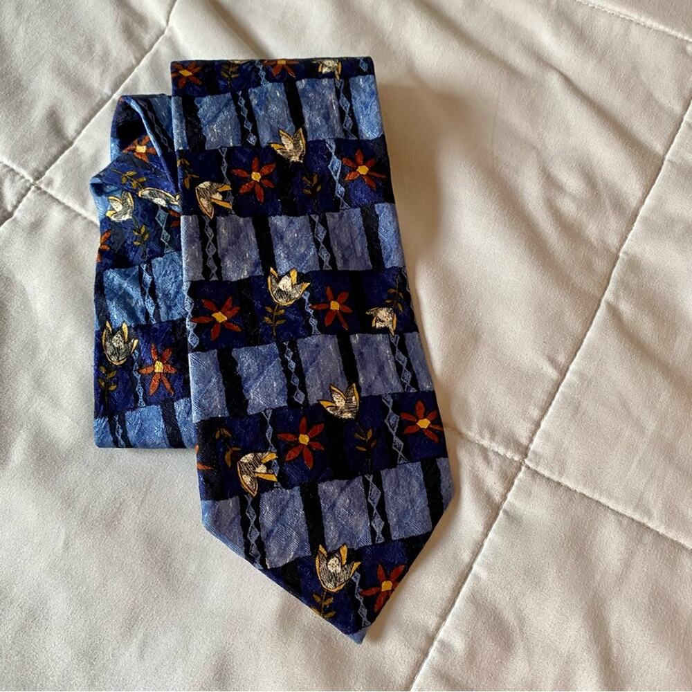 Emanuel‎ Ungaro Paris 100% Silk Men’s Necktie Floral Made in Italy